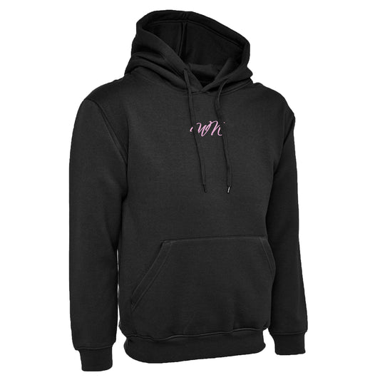 Black Hoodie with Small Pink WN Logo