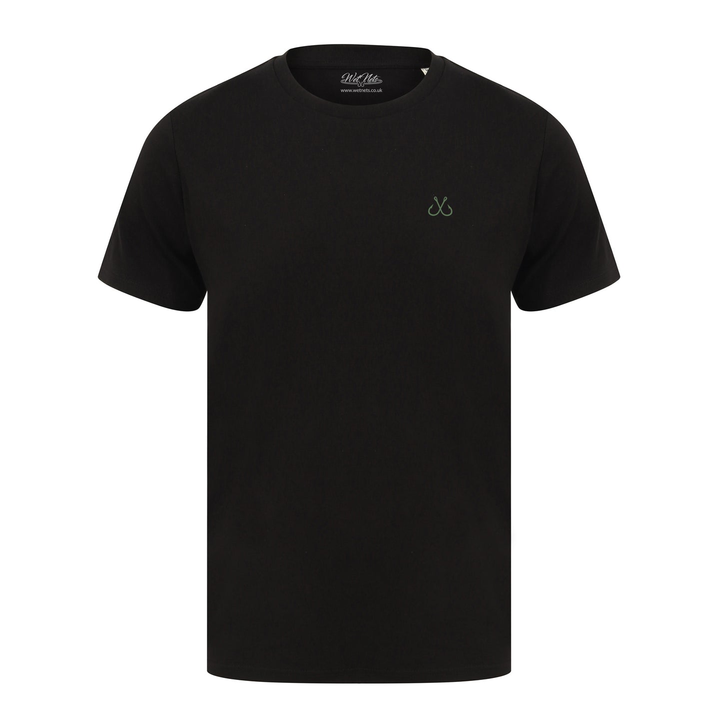Black T Shirt with Olive Hooked Logo