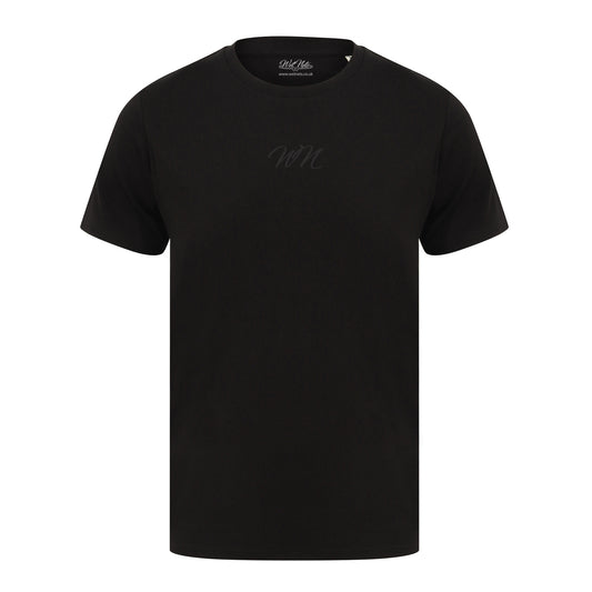 Black T Shirt with Small Black WN Logo