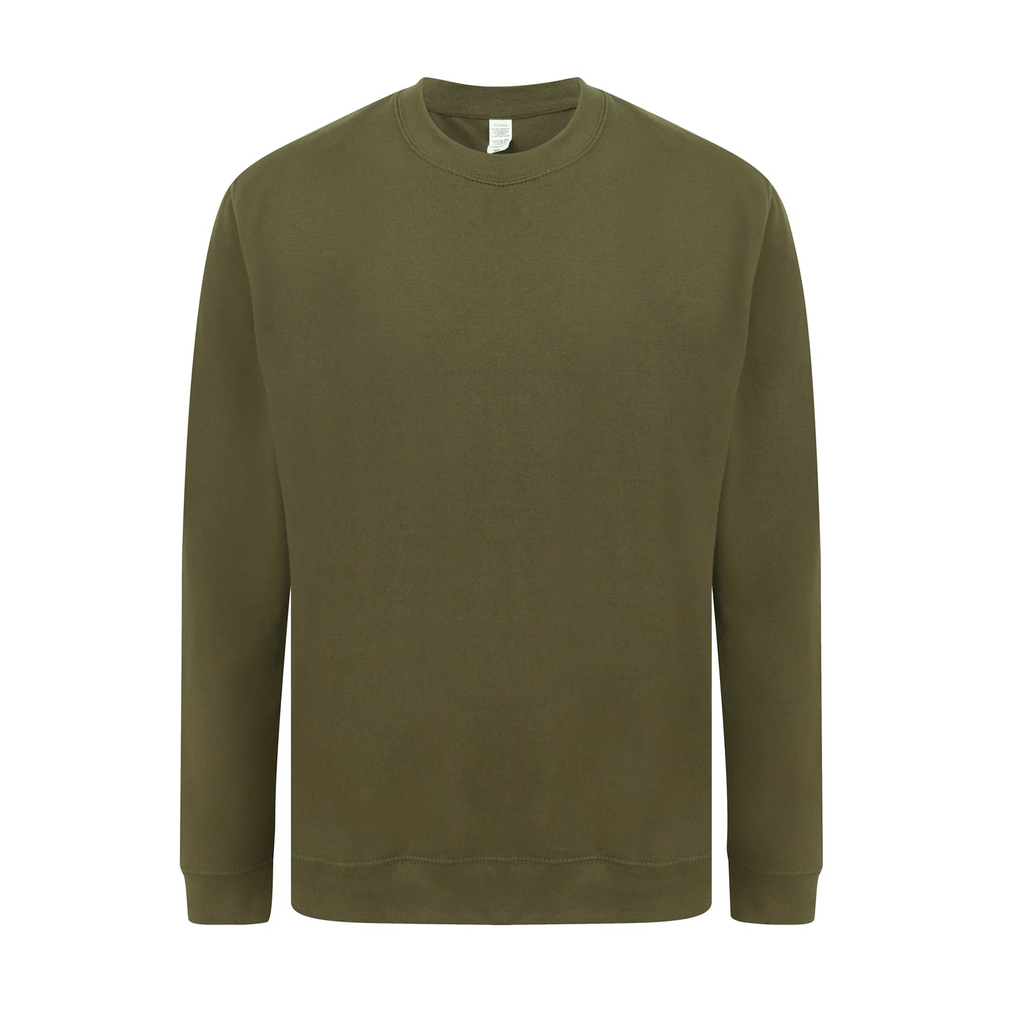 Plain Sweatshirt in Dark Olive Green