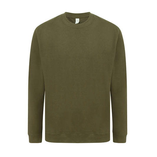 Plain Sweatshirt in Dark Olive Green