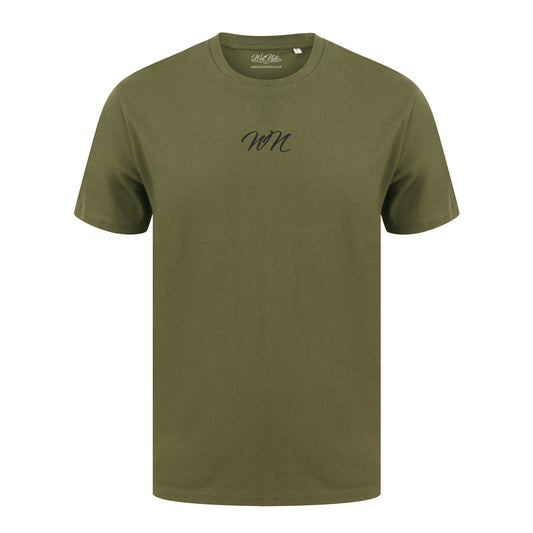 Olive T Shirt with Small Black WN Logo