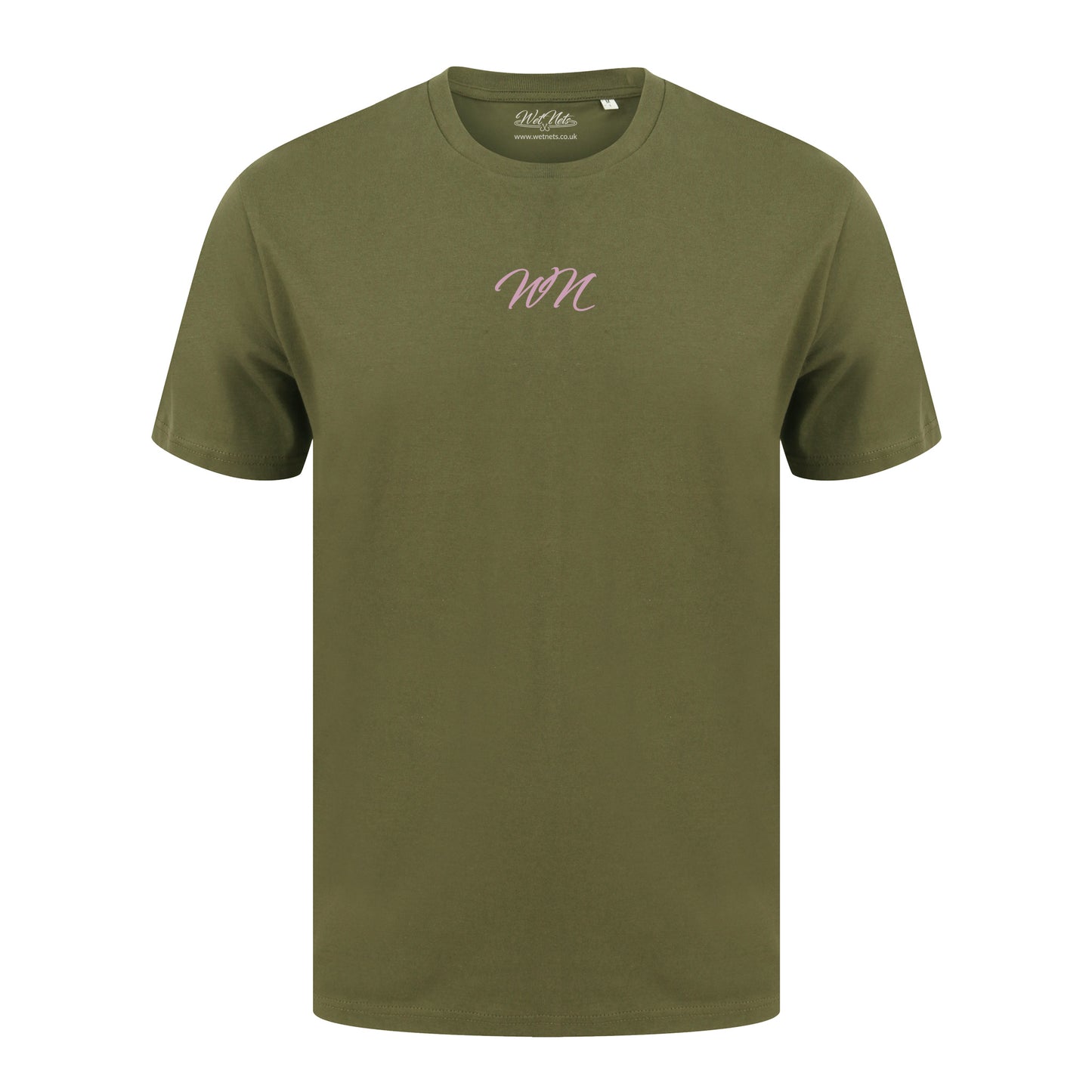 Olive T Shirt with Small Pink WN Logo