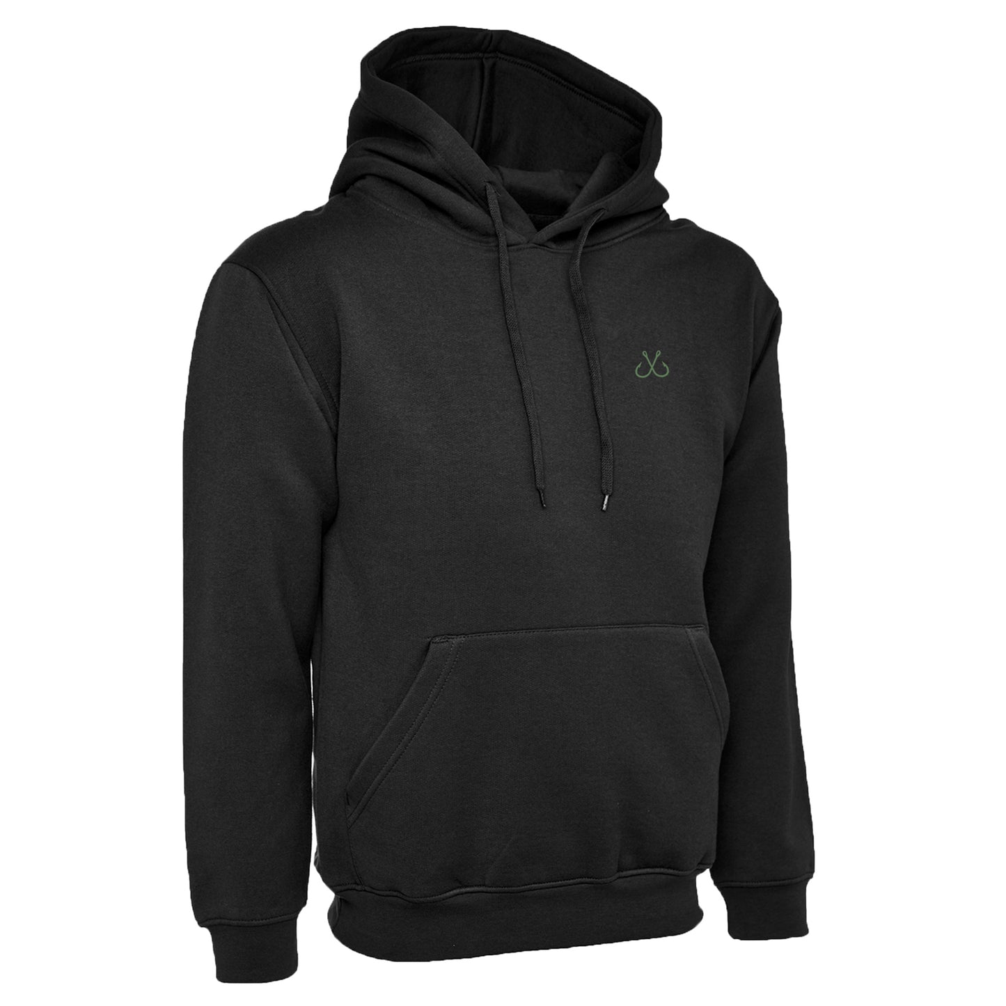 Black Hoodie with Olive Hooked Logo