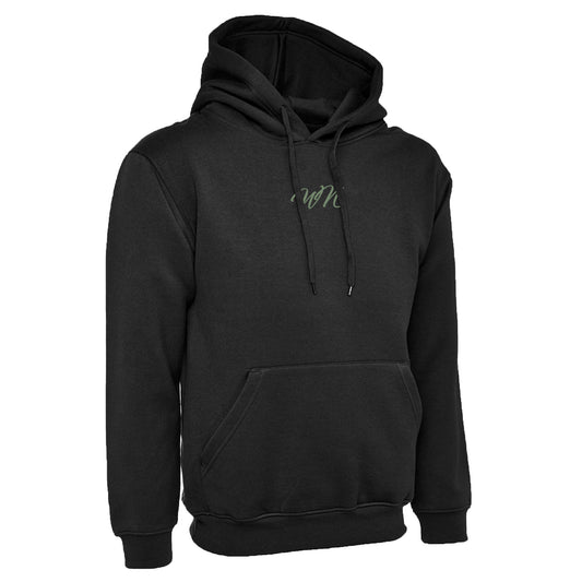 Black Hoodie with Small Olive WN Logo