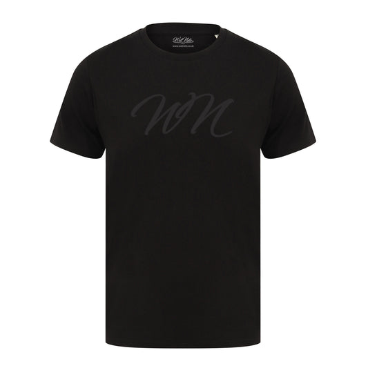 Black T Shirt with Large Black WN Logo