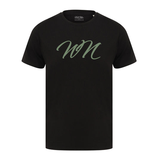 Black T Shirt with Large Olive WN Logo