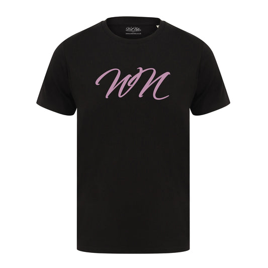 Black T Shirt with Large Pink WN Logo