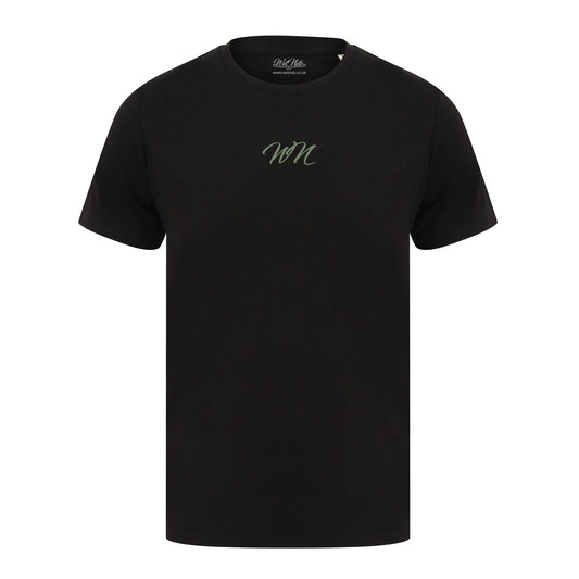 Black T Shirt with Small Olive WN Logo
