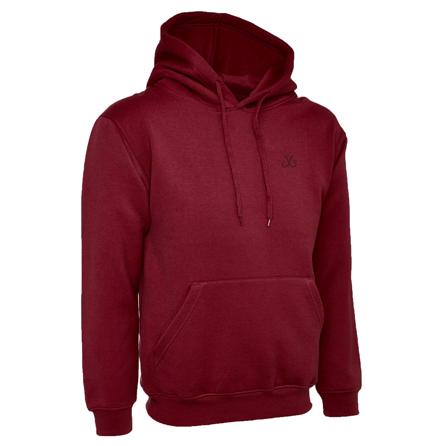 Burgundy Hoodie with Black Hooked Logo