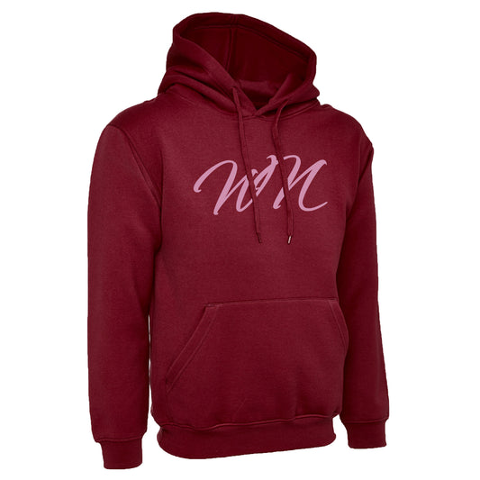 Burgundy Hoodie with Large Pink WN Logo