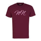 Burgundy T Shirt with Large Pink WN Logo