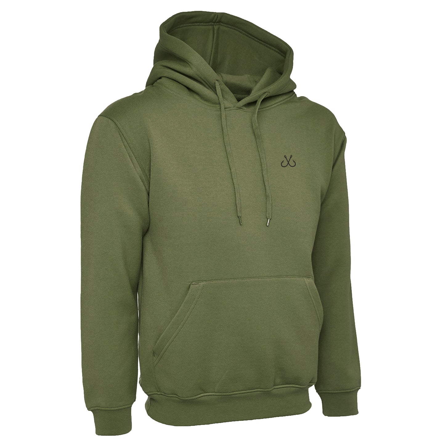 Light Olive Green Hoodie with Black Hooked Logo
