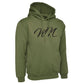Light Olive Green Hoodie with Large Black WN Logo
