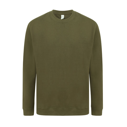 Plain Sweatshirt in Dark Olive Green