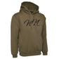 Olive Green Hoodie with Large Black WN Logo