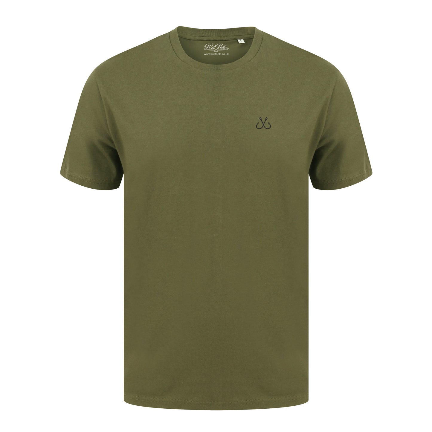 Olive T Shirt with Black Hooked Logo