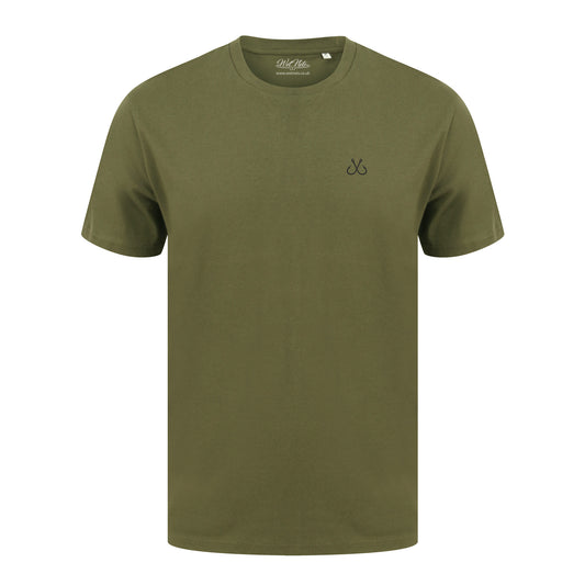 Olive T Shirt with Black Hooked Logo