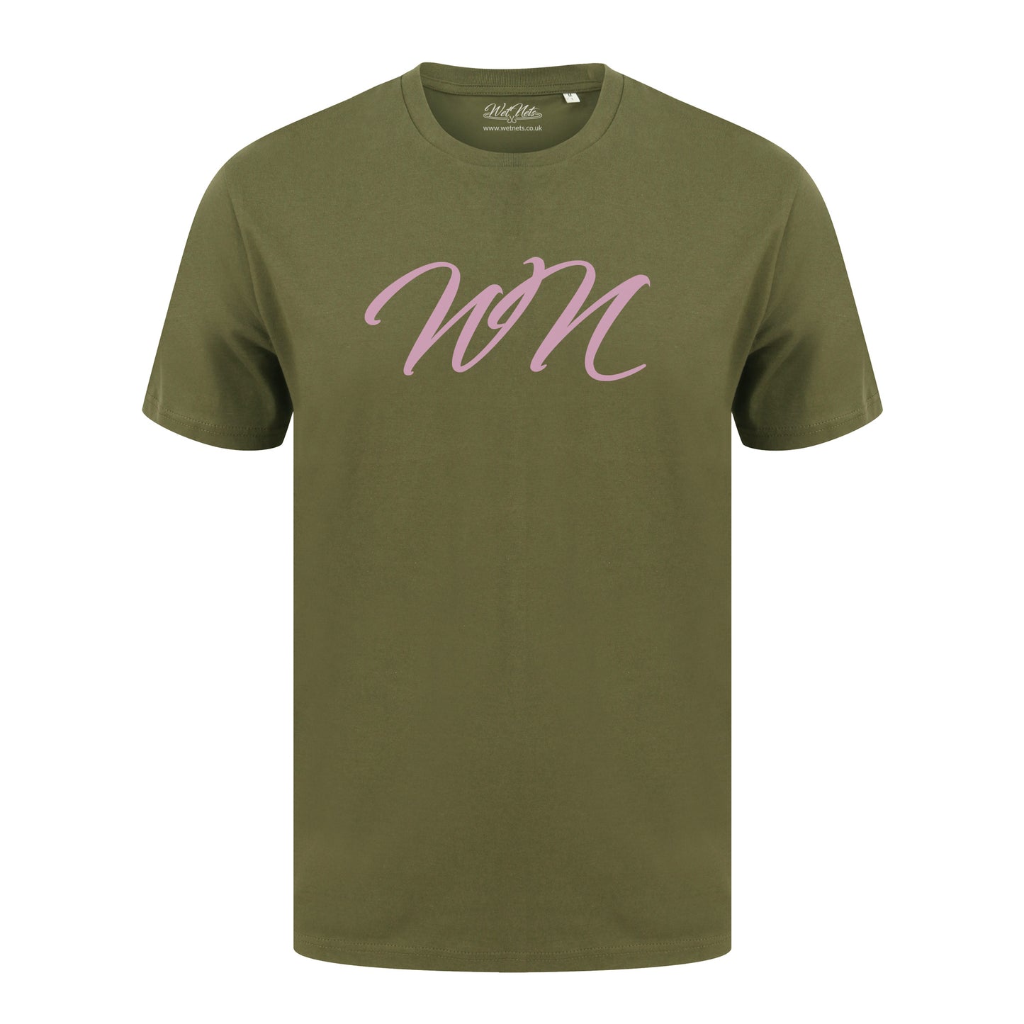 Olive T Shirt with Large Pink WN Logo